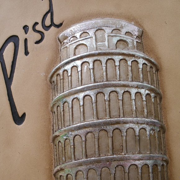 Vintage Chalkware Paris & Pisa Plaques Set of 2 - Picture 11 of 16